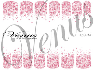 Water Transfer Decals - Heart Attack Pink #6005a - Venus Nail Art Supplies Australia