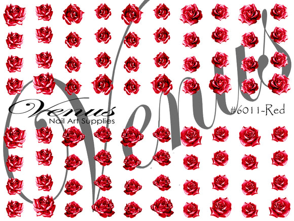Water Transfer Decals - Red Rose Tattoo #6011 - Venus Nail Art Supplies Australia