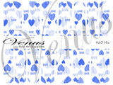 Water Transfer Decals - Sweetheart - Blue #6014c - Venus Nail Art Supplies Australia