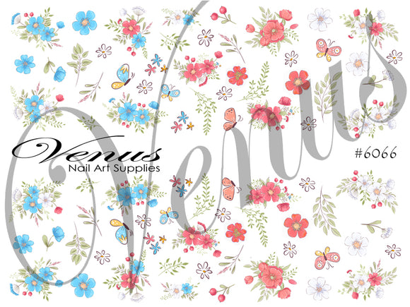Water Transfer Decals - My Flower Garden #6066 - Venus Nail Art Supplies Australia