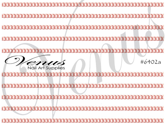 Water Transfer Decals - Chains - Rose Gold A - Full Image #6402a - Venus Nail Art Supplies Australia