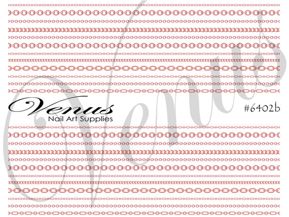 Water Transfer Decals - Chains - Rose Gold B - Full Image #6402b - Venus Nail Art Supplies Australia