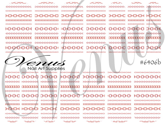 Water Transfer Decals - Rose Gold Chain Mix #6406b - Venus Nail Art Supplies Australia