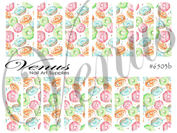 Water Transfer Decals - Kawaii Donuts #6503b - Venus Nail Art Supplies