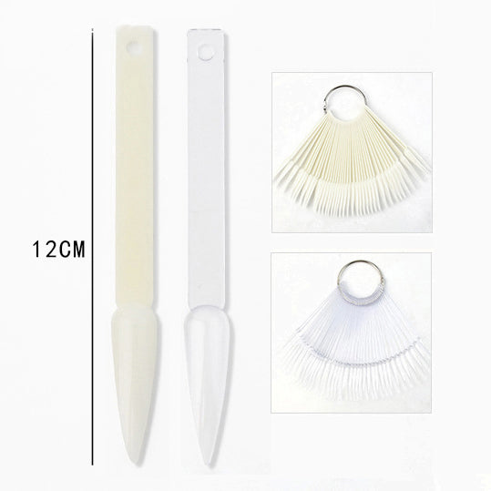 Stiletto Colour Display Stick - Clear / Natural 40pcs with Ring - Venus Nail Art Supplies Australia