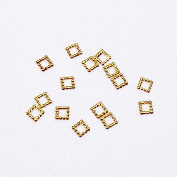 GOLD Metallic Nail Art Textured Frame SQUARES Extra Small | Venus Nail Art Supplies Australia