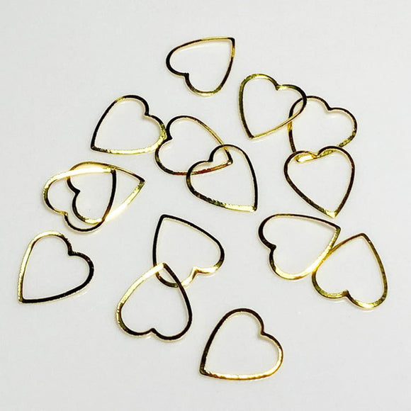 GOLD Metallic Nail Art Frame HEARTS Large| Venus Nail Art Supplies Australia