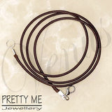 Pretty Me Jewellery: 60cm Satin Finish Braided Cord Necklace - Brown - Venus Nail Art Supplies Australia