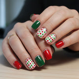 Nail Art Water Transfer Decals: Christmas 12 - SET OF 5 (Clear/White) #6912