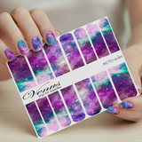 Nail Art Water Transfer Decals: Galaxy Nails - Violet (Clear/White) - #6701