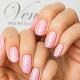 Nail Art Water Transfer Decals - Pink F (Clear/White) - #6702f