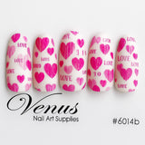 Nail Art  Water Transfer Decals - Sweetheart - Pink (Clear/White) #6014b