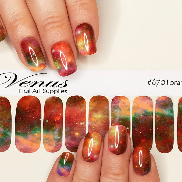 #6701 Galaxy - Orange (Clear/White) - Water Transfer Decals