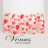 Nail Art Water Transfer Decals - Sweetheart - Red (Clear/White) #6014a
