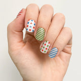 Nail Art Water Transfer Decals: Christmas 12 - SET OF 5 (Clear/White) #6912