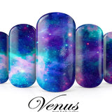 Nail Art Water Transfer Decals - Galaxy - Blue (Clear/White) - #6701