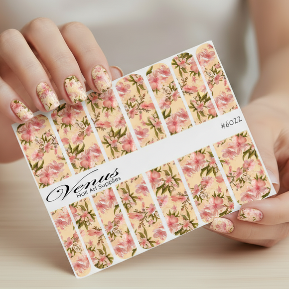 Nail Art Water Transfer Decals -  Blossom (Clear/White) #6022