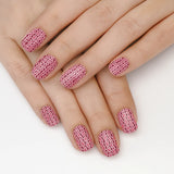 Nail Art Water Transfer Decals - #6702e Pink E (Clear/White)