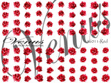 Water Transfer Decals - Red Rose Tattoo #6011 - Venus Nail Art Supplies Australia