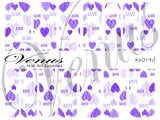 Water Transfer Decals - Sweetheart - Purple #6014d - Venus Nail Art Supplies Australia