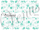 Water Transfer Decals - Sweetheart - Green #6014e - Venus Nail Art Supplies Australia