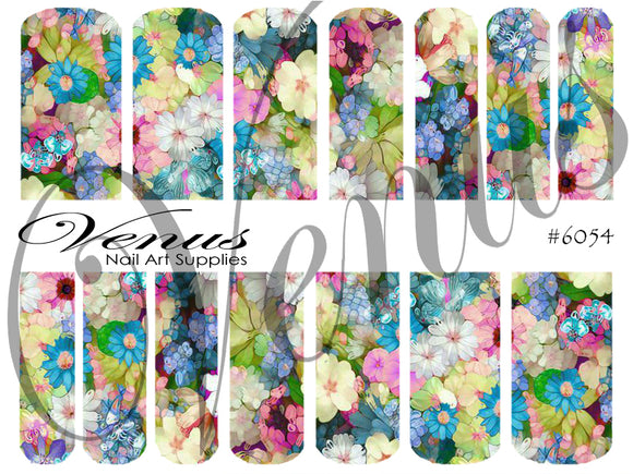 Water Transfer Decals - Pretty Pastels #6054 - Venus Nail Art Supplies Australia