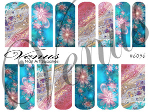 Water Transfer Decals - Floral Fantasy #6056 - Venus Nail Art Supplies Australia