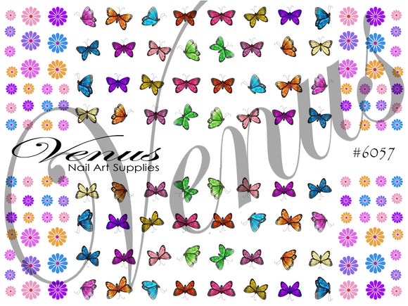 Water Transfer Decals - Butterflies - Mini Rainbow #6057 - Venus Nail Art Supplies Australia