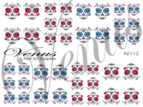 Water Transfer Decals - Sugar Skull Dolls #6112 - Venus Nail Art Supplies Australia