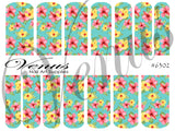Water Transfer Decals - Aqua Hibiscus #6302 - Venus Nail Art Supplies Australia