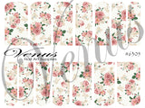 Water Transfer Decals - Floral Pink/White Roses #6305 - Venus Nail Art Supplies Australia