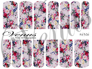 Water Transfer Decals - Floral 06 #6306 - Venus Nail Art Supplies Australia