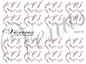 Water Transfer Decals - Cherry Blossom #6314 - Venus Nail Art Supplies Australia