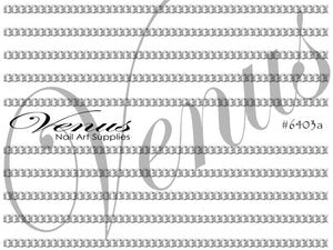 Water Transfer Decals - Silver Chains A - Full Image #6403a - Venus Nail Art Supplies Australia