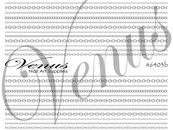 Water Transfer Decals - Silver Chains B - Full Image #6403b - Venus Nail Art Supplies Australia
