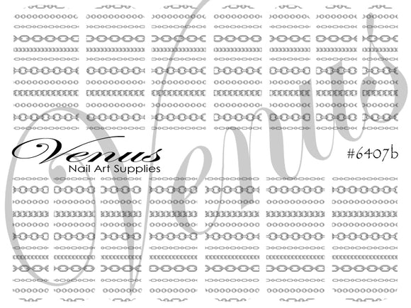Water Transfer Decals - Silver Chain Mix #6407b - Venus Nail Art Supplies Australia