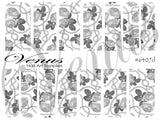 Water Transfer Decals - Silver Floral Chains #6407d - Venus Nail Art Supplies Australia