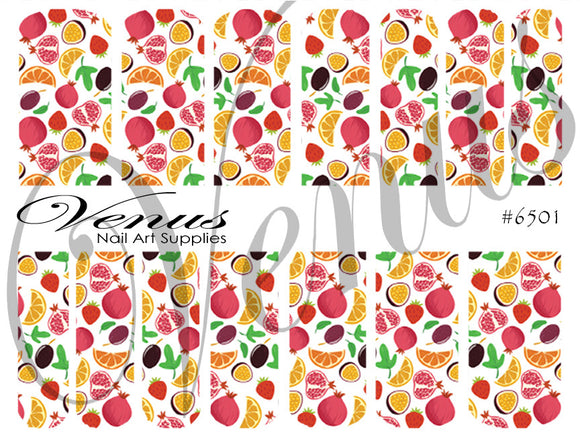 Water Transfer Decals - Fruit Salad #6501 - Venus Nail Art Supplies Australia