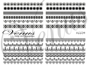 Water Transfer Decals - Lace Me Up #6604 - Venus Nail Art Supplies