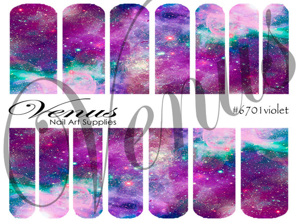 Water Transfer Decals - Galaxy Violet #6701violet - Venus Nail Art Supplies
