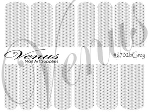 Water Transfer Decals - Geometric - Grey #6702b - Venus Nail Art Supplies