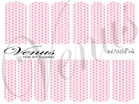 Water Transfer Decals - Lt Pink Geometric Floral #6702b - Venus Nail Art Supplies