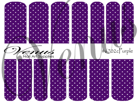 Water Transfer Decals - Dk Purple Dots #6702cPurple - Venus Nail Art Supplies