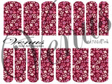 Water Transfer Decals - Dk Pink Floral Vines #6702d - Venus Nail Art Supplies