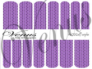 Water Transfer Decals - Dk Purple Geometric Daisies #6702ePurple - Venus Nail Art Supplies