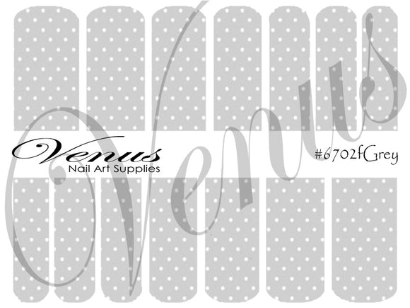 Water Transfer Decals - Grey Dots #6702fGrey - Venus Nail Art Supplies