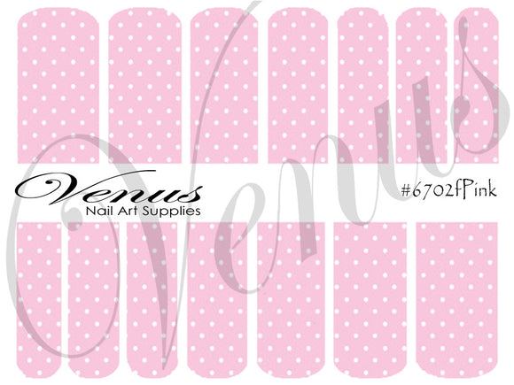 Water Transfer Decals - Pink Dots #6702fPink - Venus Nail Art Supplies
