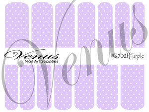 Water Transfer Decals - Lilac Dots #6702fPurple - Venus Nail Art Supplies