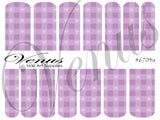 Water Transfer Decals - Girly Girl - Plaid Hearts #6704a - Venus Nail Art Supplies Australia