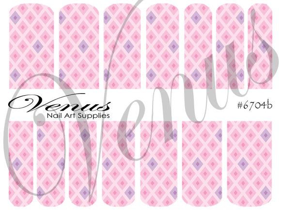 Water Transfer Decals - Girly Girl - Diamonds #6704b -Venus Nail Art Supplies Australia